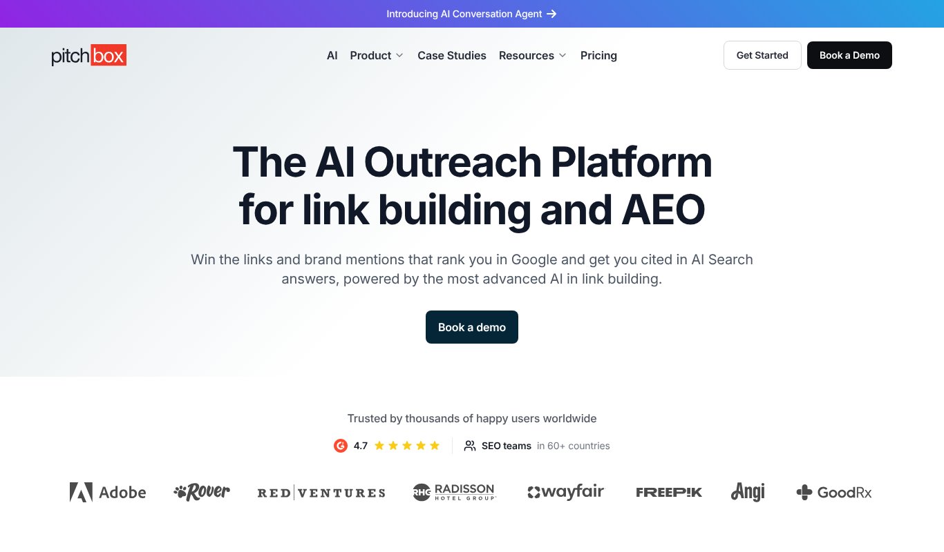 Pitchbox homepage