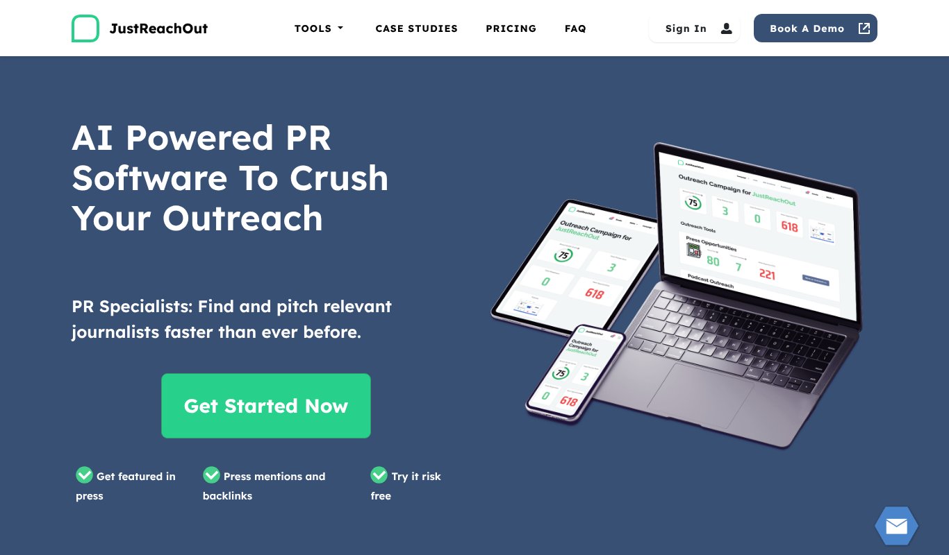 JustReachOut homepage